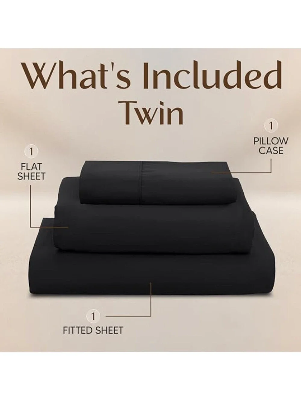 Utopia Bedding Twin Sheet Set 3PC Black Microfiber Soft Deep Pocket Oeko-Tex